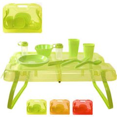 Набір посуду для пікніка на 4 особи з кейсом трансформером (столик)