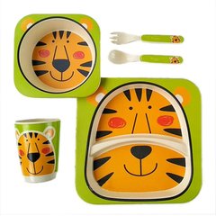 Бамбуковая посуда - фото Набор посуды Тигр из бамбукового волокна Тигр, бамбуковая посуда для детей Bamboo