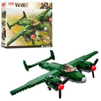 Конструктор из серии WW2 ( world war 2 - Вторая мировая война) - военная техника - самолет, SLUBAN  0688 sl