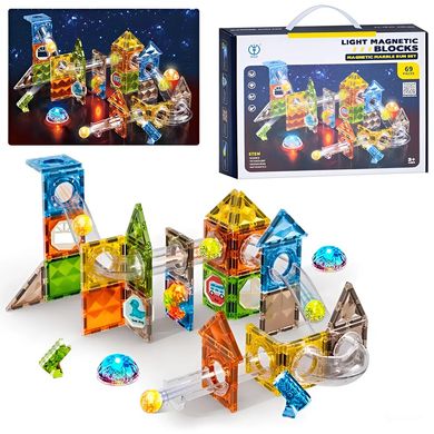 Kids Bricks  3300 2 - Магнітний конструктор з лабіринтом, прозорими блоками і додатковою підсвіткою