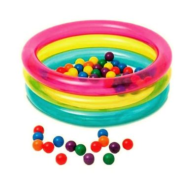 Надувні басейни - фото Дитячий круглий надувний басейн - 2 в 1, з кульками  - замовити за низькою ціною Надувні басейни в інтернет магазині іграшок Сончік