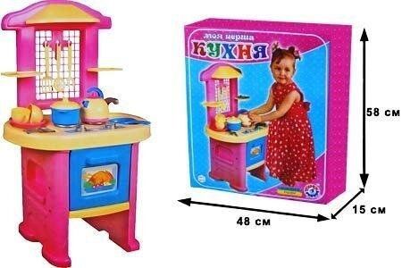 Фото товару Дитячий ігровий набір "Моя перша кухня", іграшка кухня рожева для дівчинки, ТехноК 3039