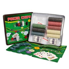 Набор для игры в покер (500 фишек), железная коробка, D25355