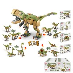 Набор конструкторов - игрушки динозавров по три вида в одной коробке - Qman 10018-10021