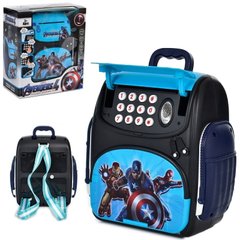 Фото товара - Копилка - 2 в 1 - сейф и игрушечный рюкзак с рисунком супергероев,  WF-3008AG
