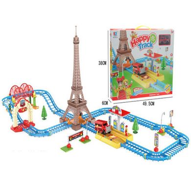 Трек (детский авто трек) - железная дорога "Париж" с Эйфелевой башней, мостом, звук, свет, 95-31