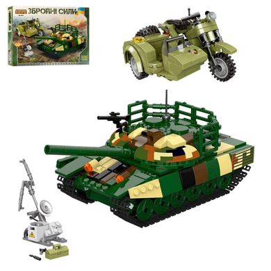 Фото товара - Конструктор - серия Армия - современный танк и мотоцикл, Kids Bricks   KB 007