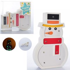Детские ночники, светильники и проекторы - фото Ночник - Снеговик - деревянный | работает от USB, сети или батареек, MD 2221
