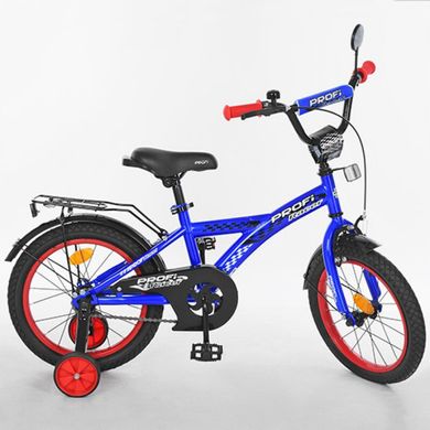 Дитячий двоколісний велосипед для хлопчика PROFI 16 дюймів синій, T1633 Racer,  T1633