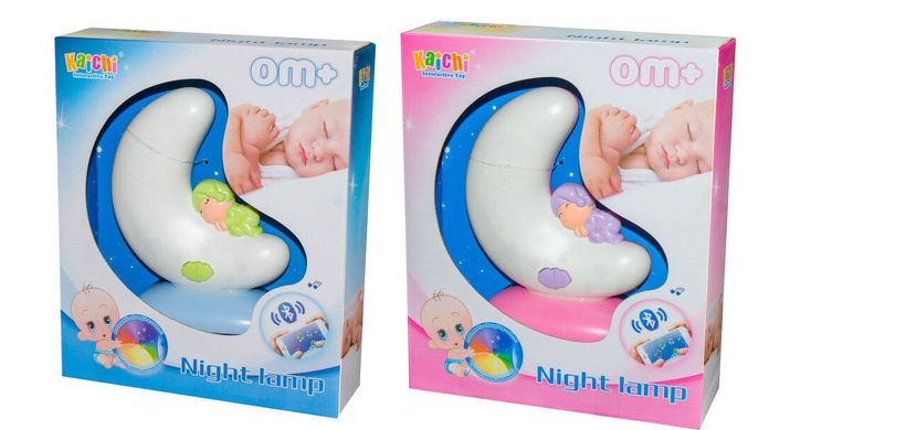 Фото товара - Ночник для малышей полумесяц 2 цвета, возможность подключения по bluetooth, таймер 999-303B,  K999-303B, 999-303