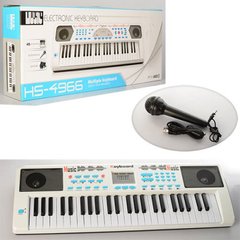 Сінтезатори - фото Дитячий синтезатор 49 клавіш, мікрофон, USB-зарядне, МР3, HS4966-68B  - замовити за низькою ціною Сінтезатори в інтернет магазині іграшок Сончік