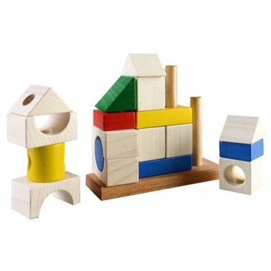 Фото товара - Деревянная игра для малышей конструктор - здание (19 деталей), Ду-25, Руди Ду-25