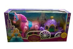 Сказочные замки, Кареты - фото Карета с лошадкой для кукол ходит, музыкальная в коробке, 686-713