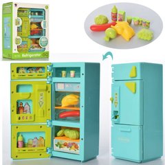 Игрушечный холодильник для куклы или кукольного домика - звук, свет, продукты,  XS-19006