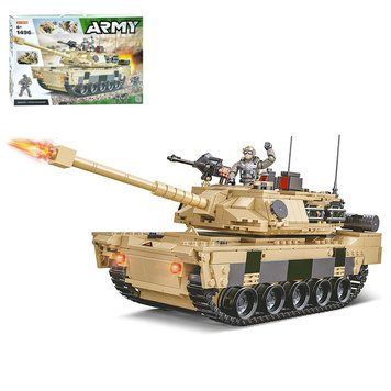 Конструктор танк из 1496 элементов, большая модель с фигуркой танкиста -   XJ-787B - изображение