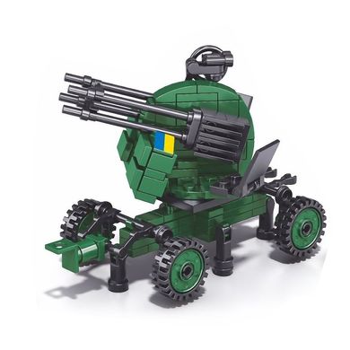 Kids Bricks   KB 1143 - Конструктор - герои ВСУ - зенитка сбивает шахед, + 2 солдатика