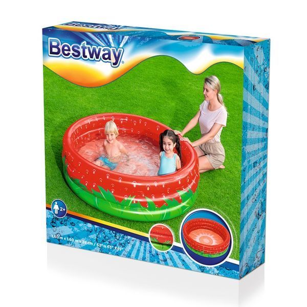 Дитячий круглий надувний басейн, - полуничка - Besteway 51145   - зображення