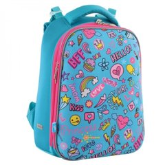 Фото товара - Ранец (рюкзак) - каркасный школьный для девочки розовый -голубой - YES H-12 "Fun Mood", 1 вересня 556048, 1 Вересня 556048