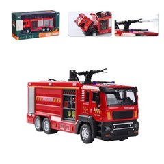 Пожарная машинка с металлической кабиной, и помпой для брызгания водой,  1210-60E
