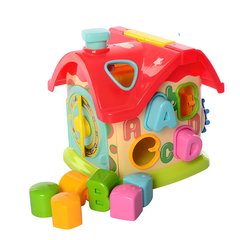 Фото товара - Развивающая игрушка для малышей - домик - сортер с часами, Limo Toy M 0001