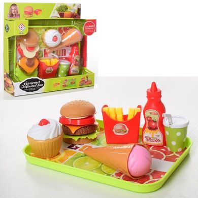 Фото товара - Игровой набор продукты фастфуд, гамбургер, хот дог, картошка фри, XJ326H-90,  XJ326H-90