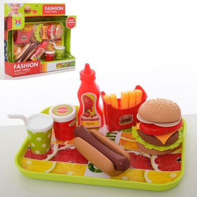 Фото товара - Игровой набор продукты фастфуд, гамбургер, хот дог, картошка фри, XJ326H-90,  XJ326H-90