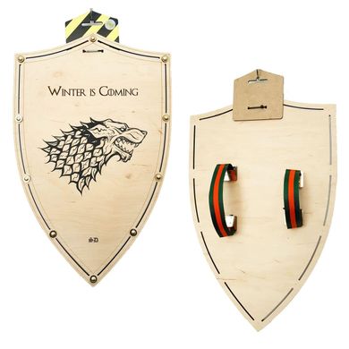 Фото товара - Деревянный щит, с ручками - с тотемным животным - волком из "Игры престолов",  WOLF