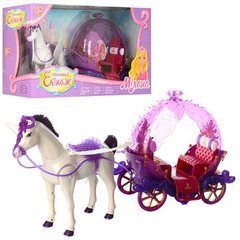 Сказочные замки, Кареты - фото Подарочный набор Карета с лошадью 57 см, лошадь с крыльями ходит, звук, 234