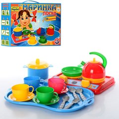 Іграшковий посуд  - фото Набір іграшкової посуду кухонною плитою і чайником - Маринка