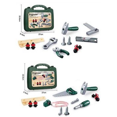 Детский набор инструментов в чемоданчике - 2 вида на выбор (отвертка, пила/ плоскогубцы, ключ),  G247-48