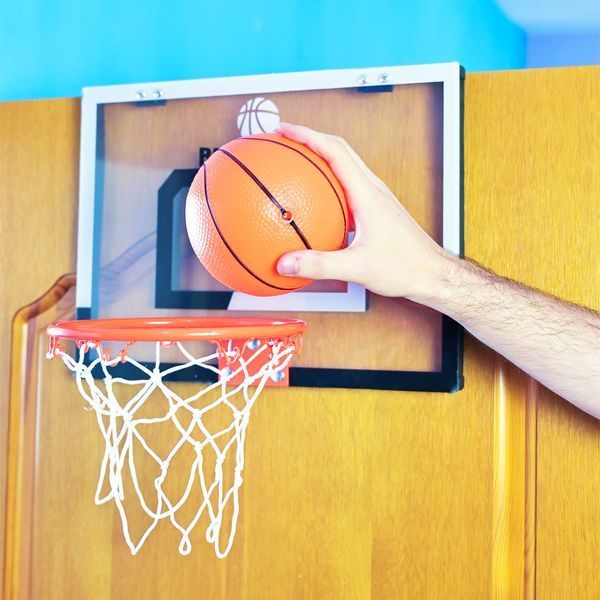 Дитячий набір для баскетболу на двері з щитом, кільцем, м'ячем і насосом -  6811-7B2 - зображення