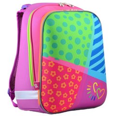 Ранец (рюкзак) - каркасный школьный для девочки розовый - Яркий - YES H-12 Bright color, 1 вересня 554581, 1 Вересня 554581