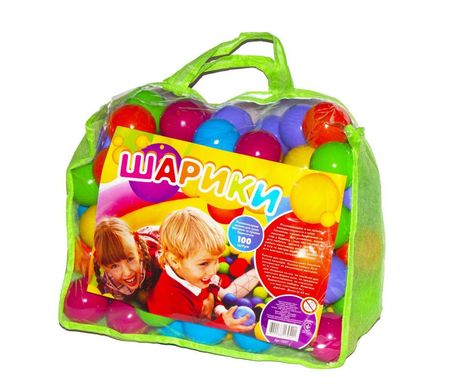 Фото товару Кульки ігрові для наметів, сухих басейнів на 60 мм 100 штук в сумці,  48324 т