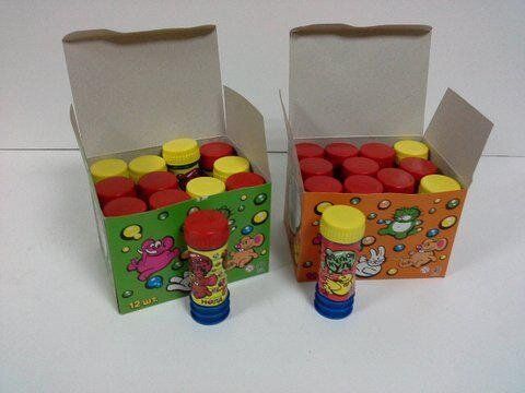 Фото товару Дитячі мильні бульбашки "Райдужні бульбашки", ціна за 12 штук у коробці, 55 мл в одному флаконі, Н-12,  Н-12