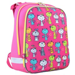 Ранец (рюкзак) - каркасный школьный для девочки розовый Коты - YES H-12 Kotomaniya rose, 1 вересня 554575, 1 Вересня 554575