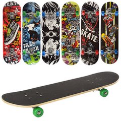 Скейт классический, для детей и подростков, алюминиевая подвеска - рисунки - стильное граффити - 70 см, Profi MS 0354 - 2