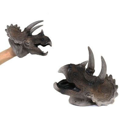 Резиновая реалистичная голова динозавра, одевается на руку, трицерапторс, X314