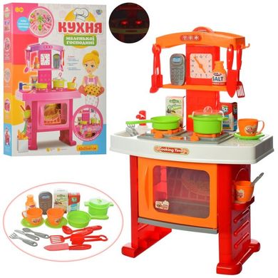 Фото товара - Детская игровая Кухня с часами, духовкой, звук, свет, продукты, посуда, 661-51,  661-51