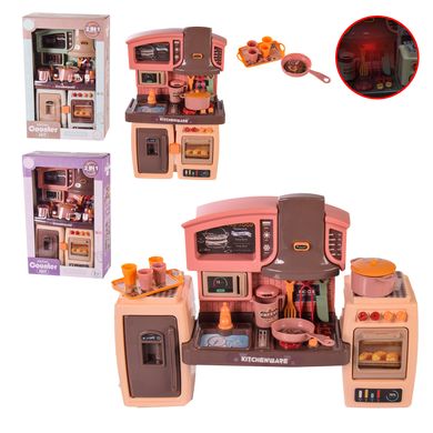 Кухня для кукол с полным набором основных компонентов - плита, посудка, холодильник,   SY-2088-1-4