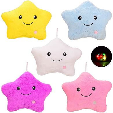 Фото товара - Мягкая игрушка - декоративная подушка звездочка со световыми эфектами, BL0908,  BL0908