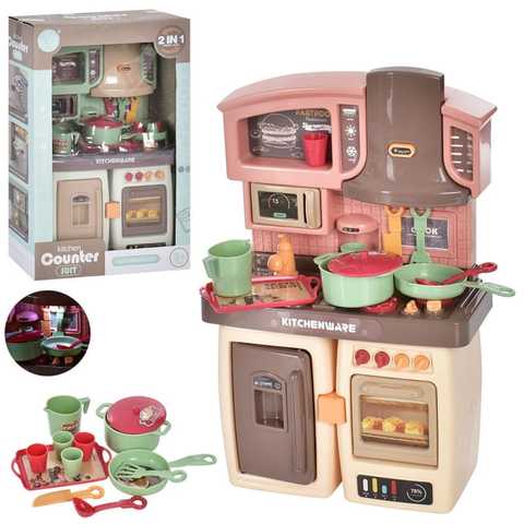 Кухня для кукол с посудкой и продуктами со звуком и светом 6612-27